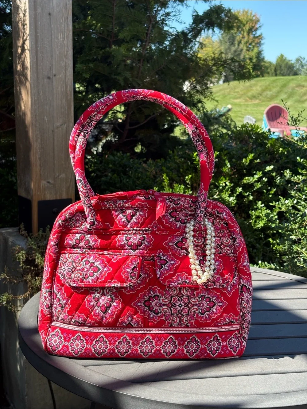 Vera Bradley “Frankly Scarlet” Bowler Bag
